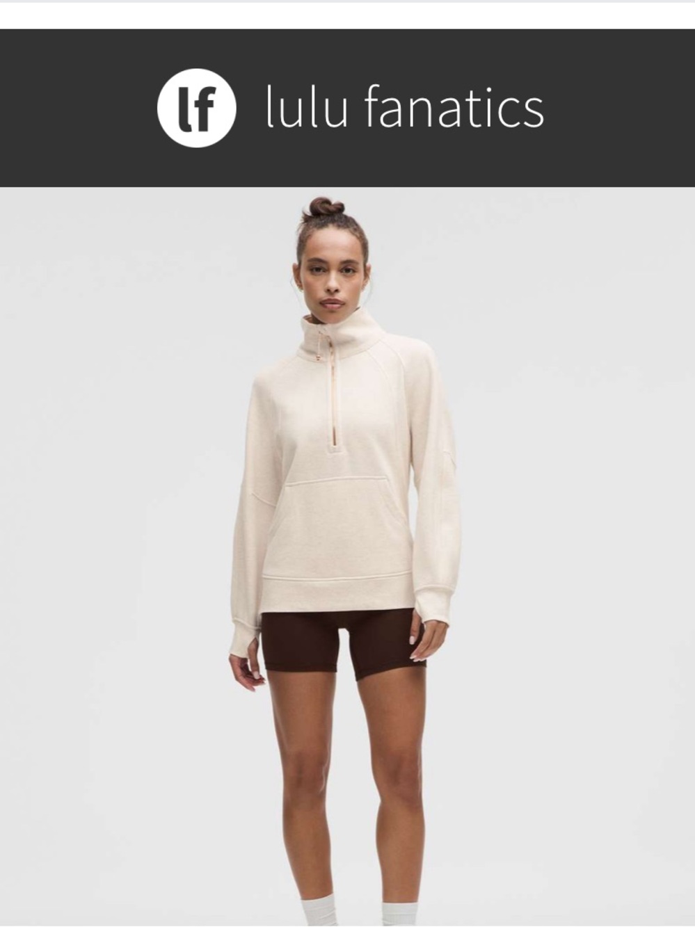 NWT Lululemon Scuba Oversized Funnel-Neck Zip XL XXL Long Heathered Light Ivory